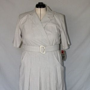 Vintage Sabine Grey and White Stripe Dress W/TAGS!